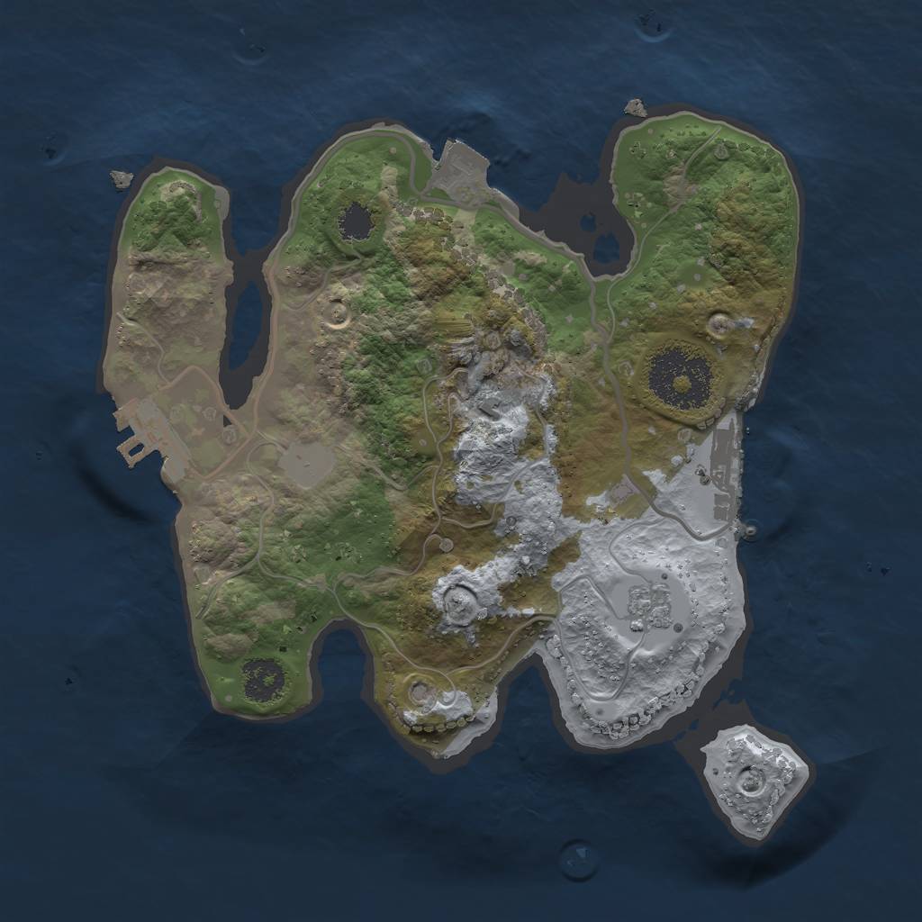 Rust Map: Procedural Map, Size: 2200, Seed: 167055, 6 Monuments