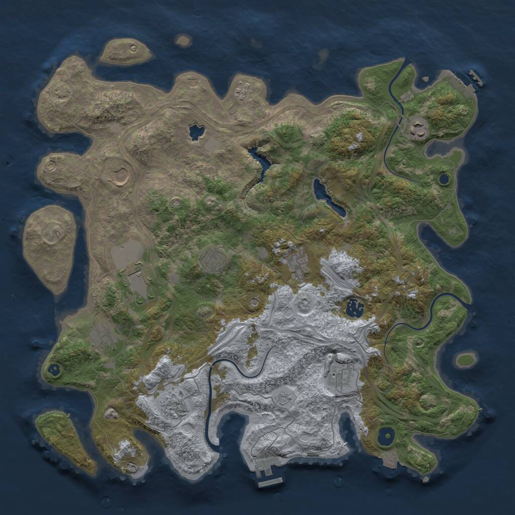 Rust Map: Procedural Map, Size: 4250, Seed: 2092531109, 16 Monuments