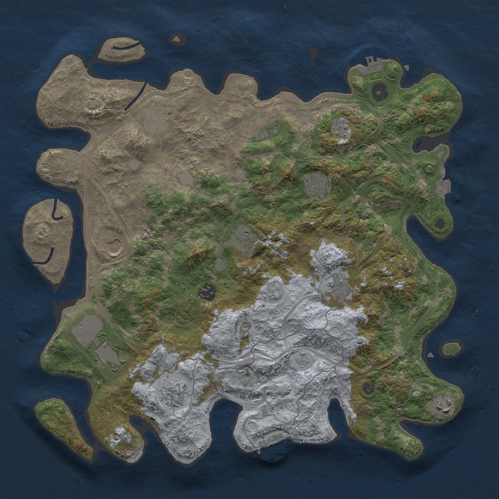 Rust Map: Procedural Map, Size: 4250, Seed: 2092531109, 19 Monuments