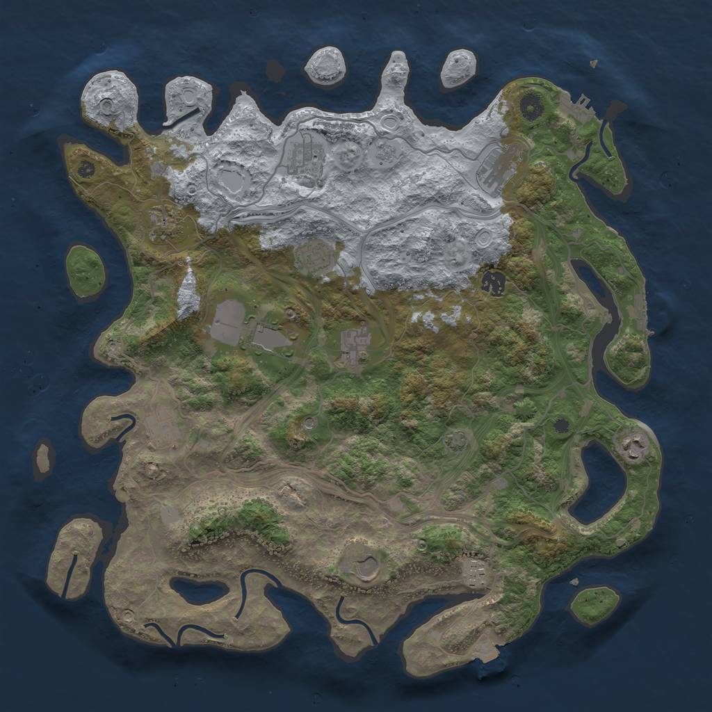 Rust Map: Procedural Map, Size: 4250, Seed: 801509922, 19 Monuments