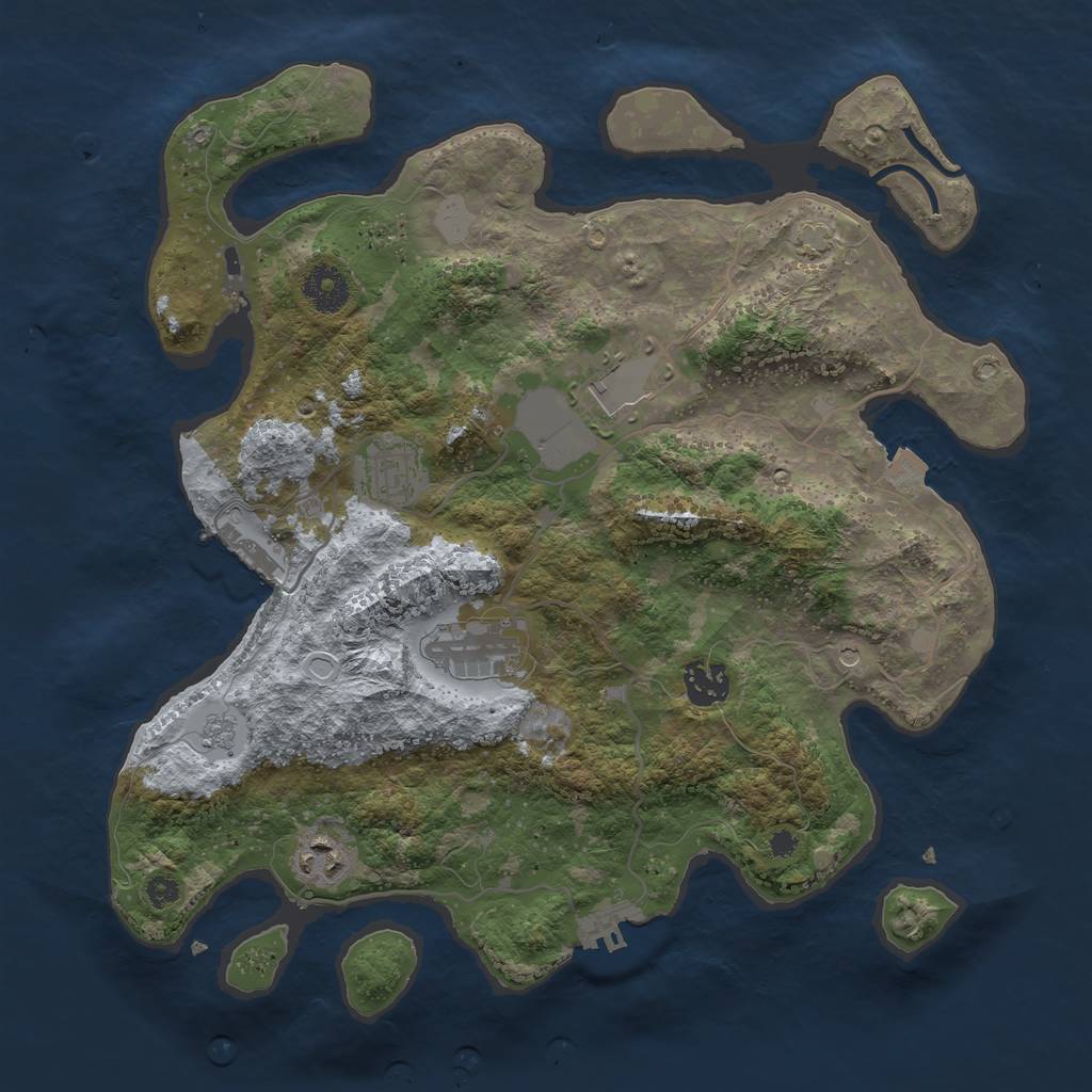 Rust Map: Procedural Map, Size: 3500, Seed: 2010338674, 13 Monuments