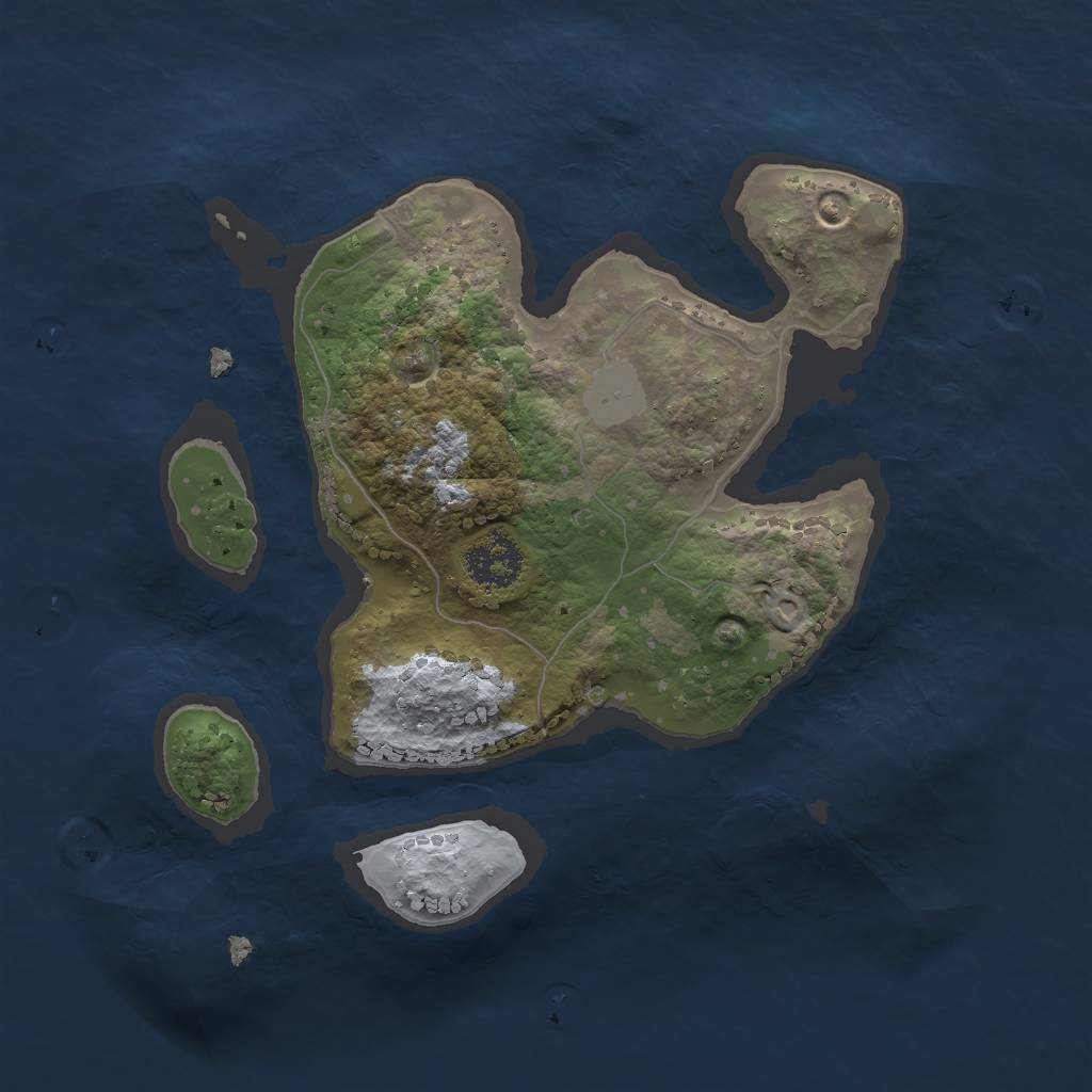 Rust Map: Procedural Map, Size: 2000, Seed: 1540159224, 3 Monuments