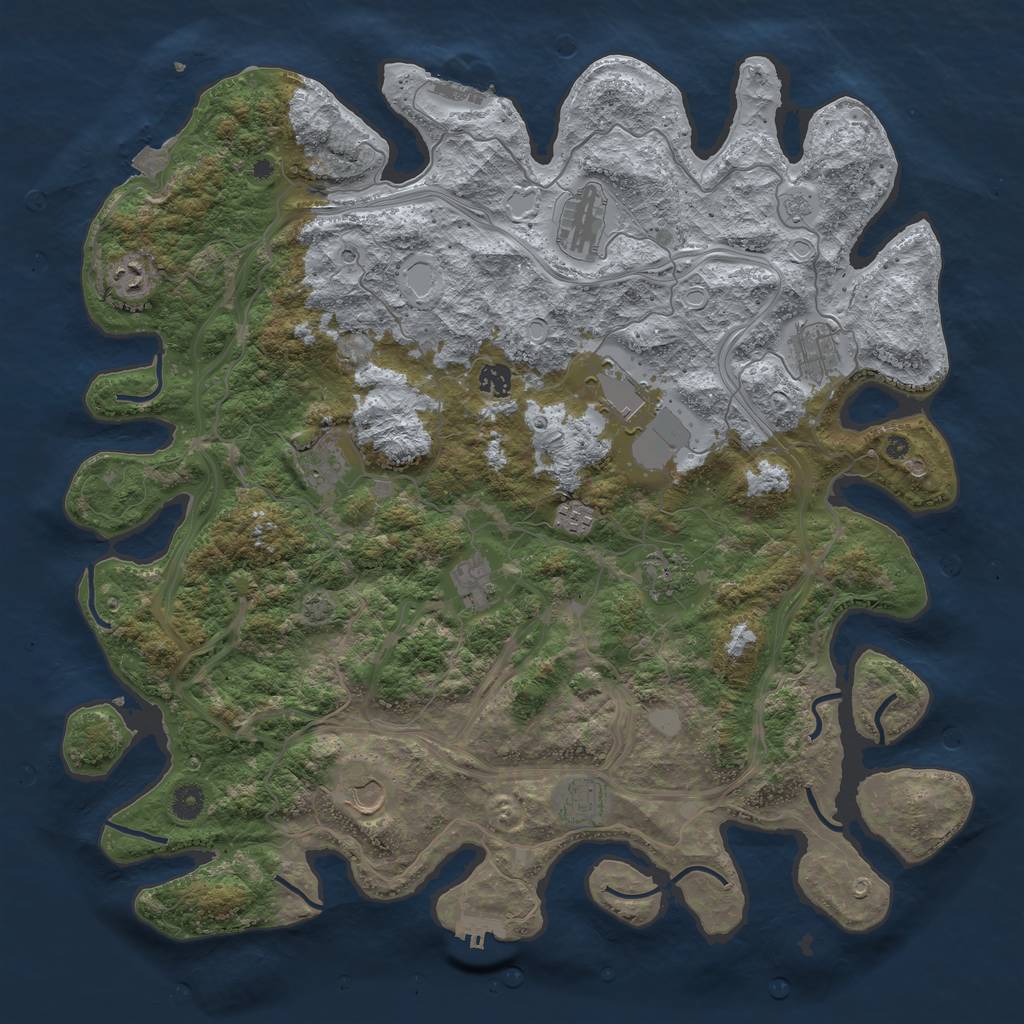 Rust Map: Procedural Map, Size: 4500, Seed: 1812571431, 19 Monuments