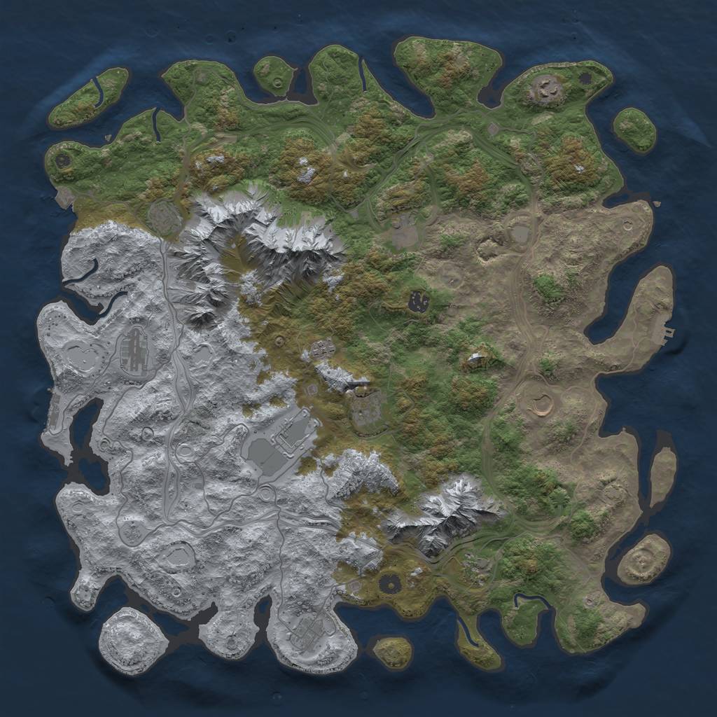 Rust Map: Procedural Map, Size: 5000, Seed: 10211971, 19 Monuments