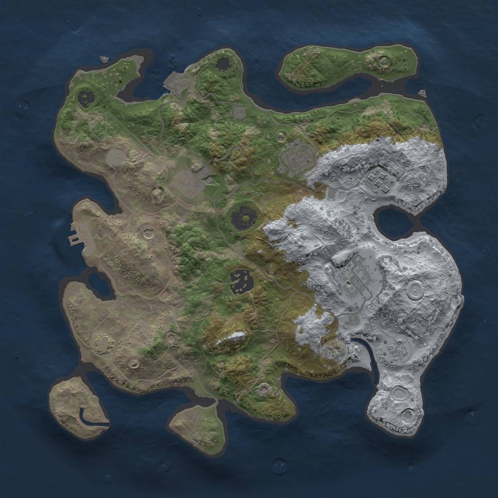 Rust Map: Procedural Map, Size: 3000, Seed: 4534421, 12 Monuments