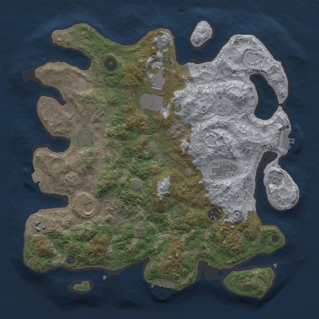 Rust Map: Procedural Map, Size: 3700, Seed: 234595721, 15 Monuments