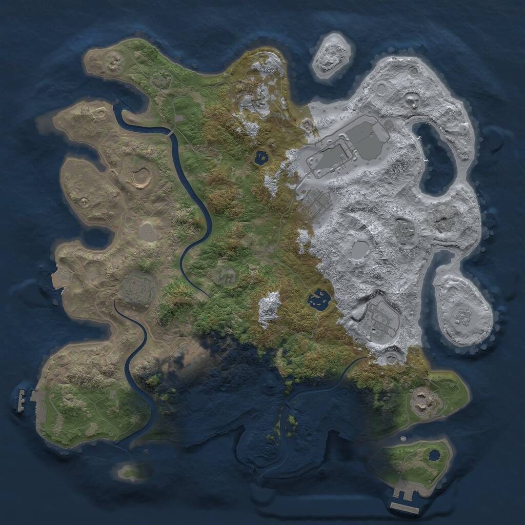 Rust Map: Procedural Map, Size: 3700, Seed: 234595721, 16 Monuments
