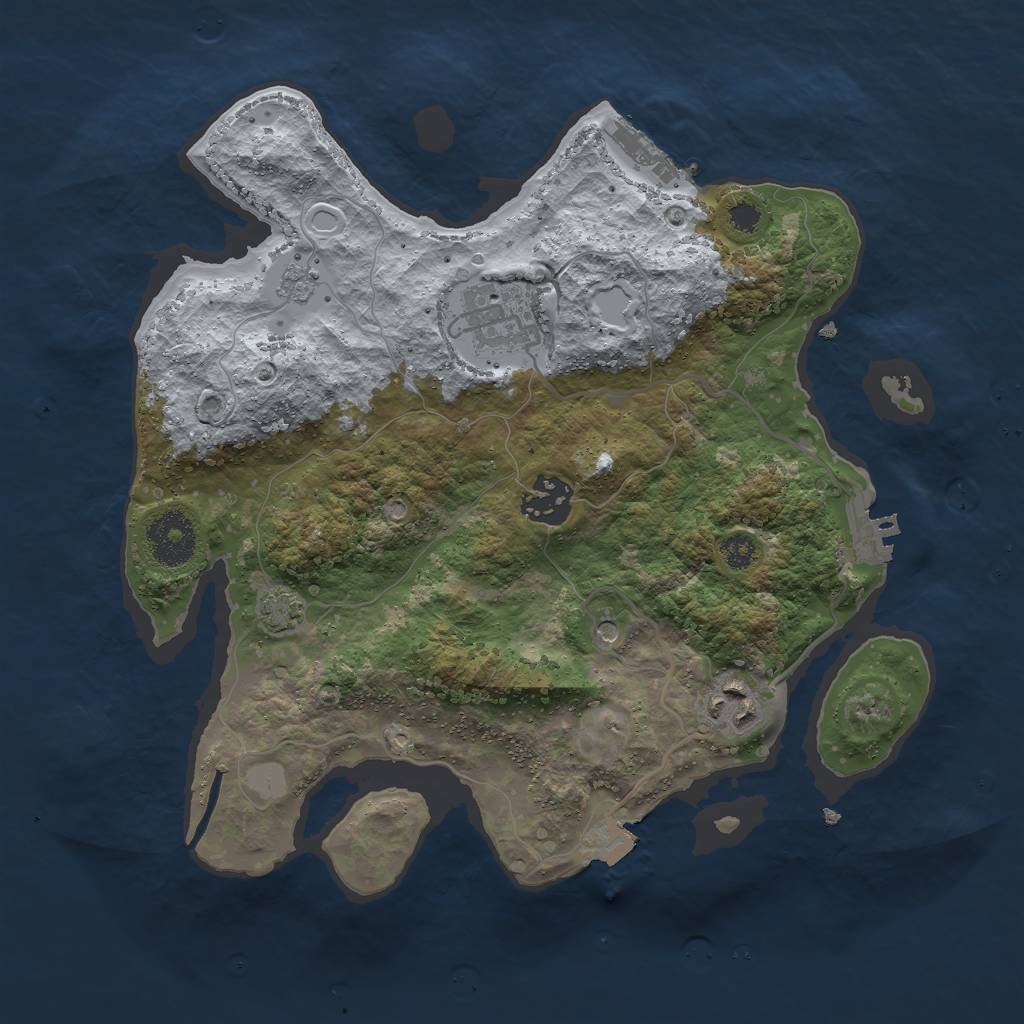 Rust Map: Procedural Map, Size: 3000, Seed: 67188, 11 Monuments