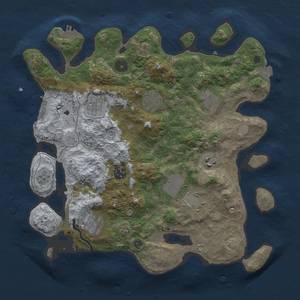 Thumbnail Rust Map: Procedural Map, Size: 3500, Seed: 1241811020, 16 Monuments