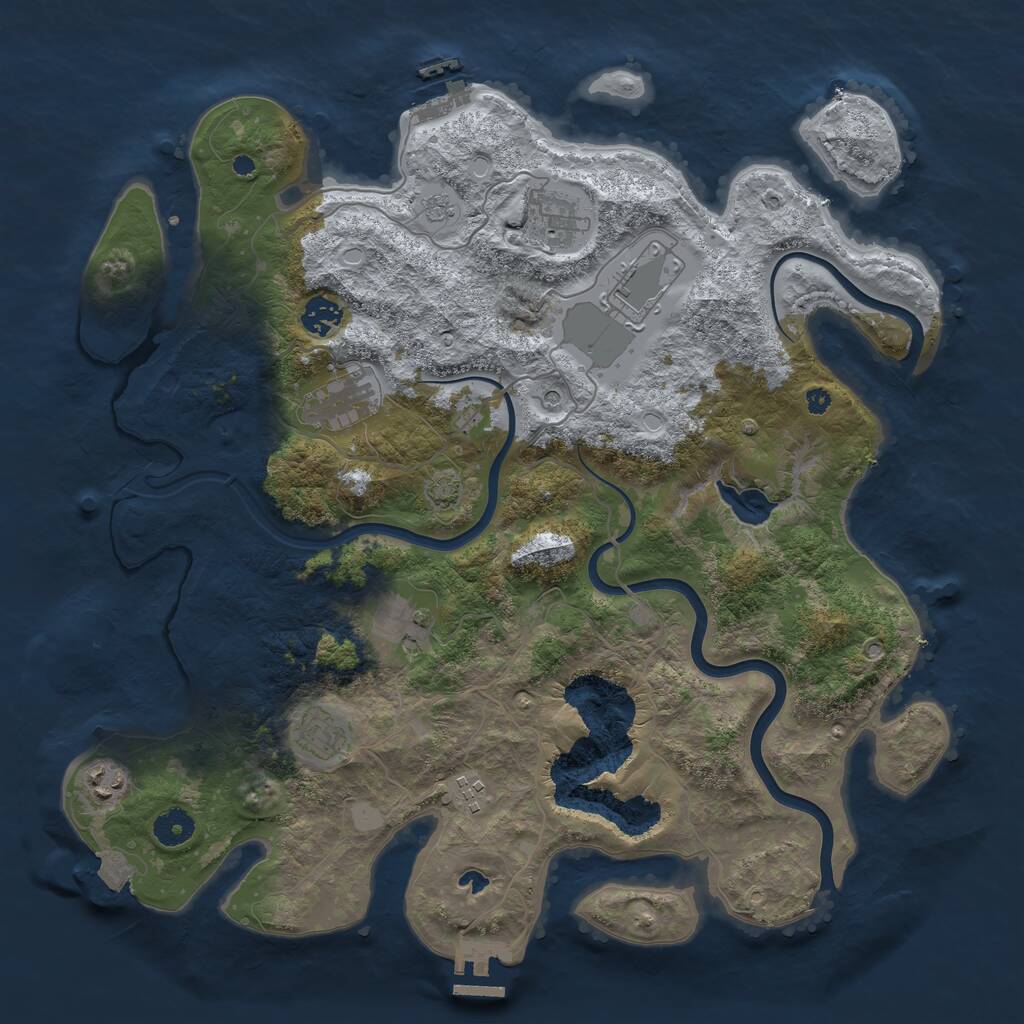 Rust Map: Procedural Map, Size: 4000, Seed: 421015, 14 Monuments