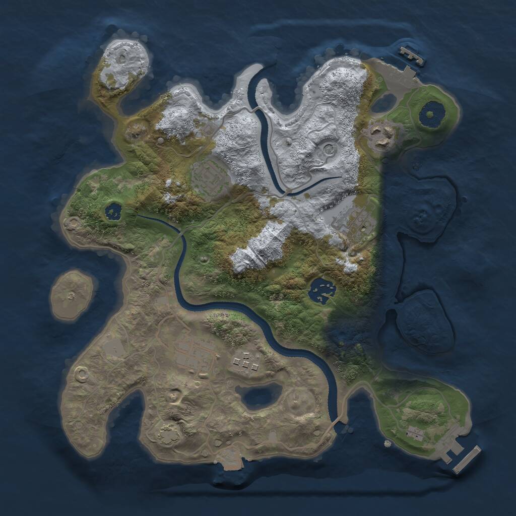 Rust Map: Procedural Map, Size: 3000, Seed: 1668935461, 11 Monuments