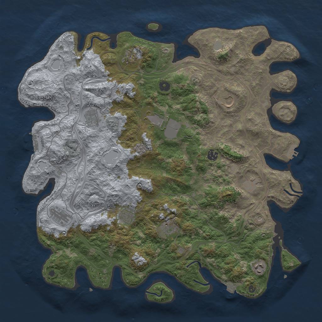 Rust Map: Procedural Map, Size: 4500, Seed: 27577636, 19 Monuments