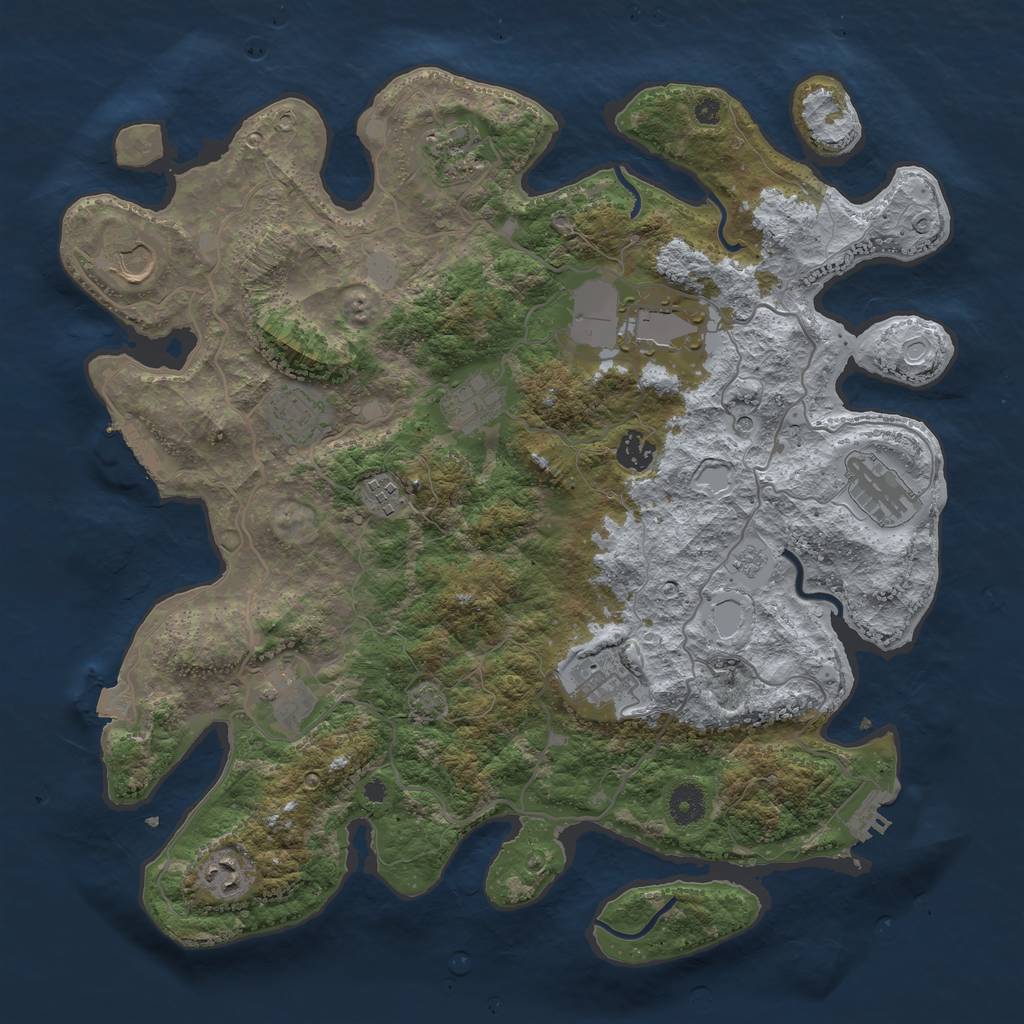 Rust Map: Procedural Map, Size: 4000, Seed: 6546162, 19 Monuments