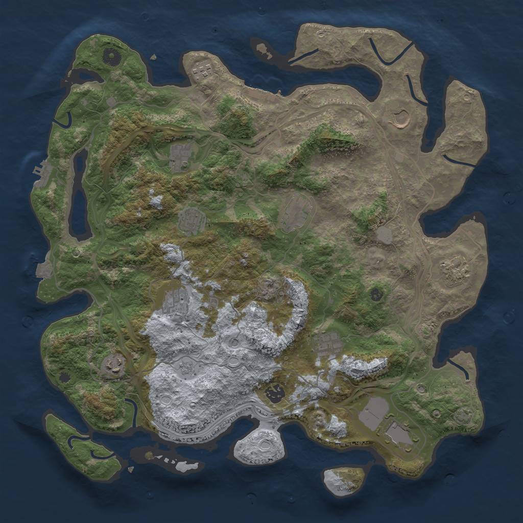 Rust Map: Procedural Map, Size: 4250, Seed: 346443, 19 Monuments
