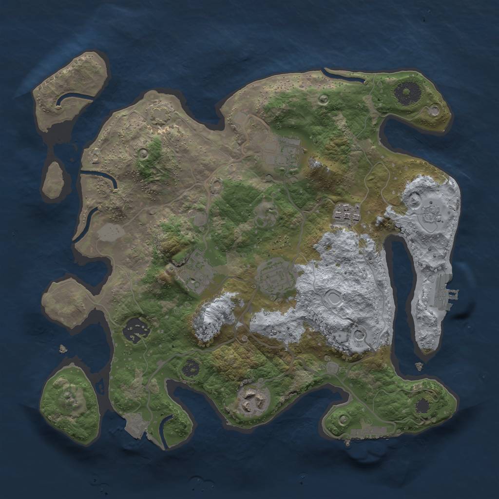 Rust Map: Procedural Map, Size: 3000, Seed: 136553997, 14 Monuments