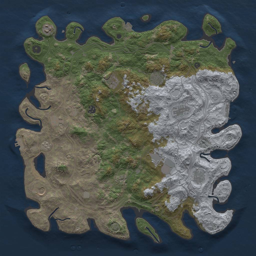 Rust Map: Procedural Map, Size: 4500, Seed: 923289725, 19 Monuments