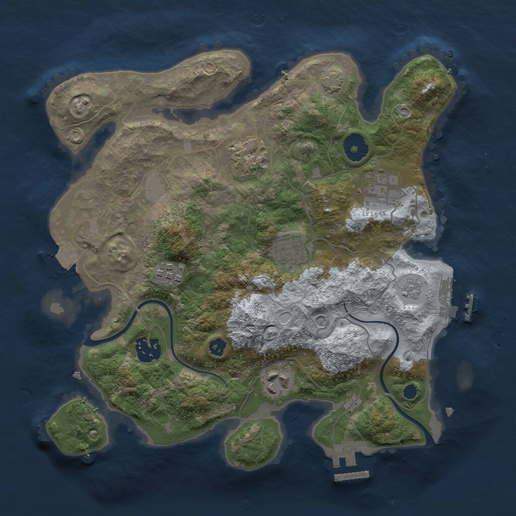 Rust Map: Procedural Map, Size: 3000, Seed: 311432759, 12 Monuments