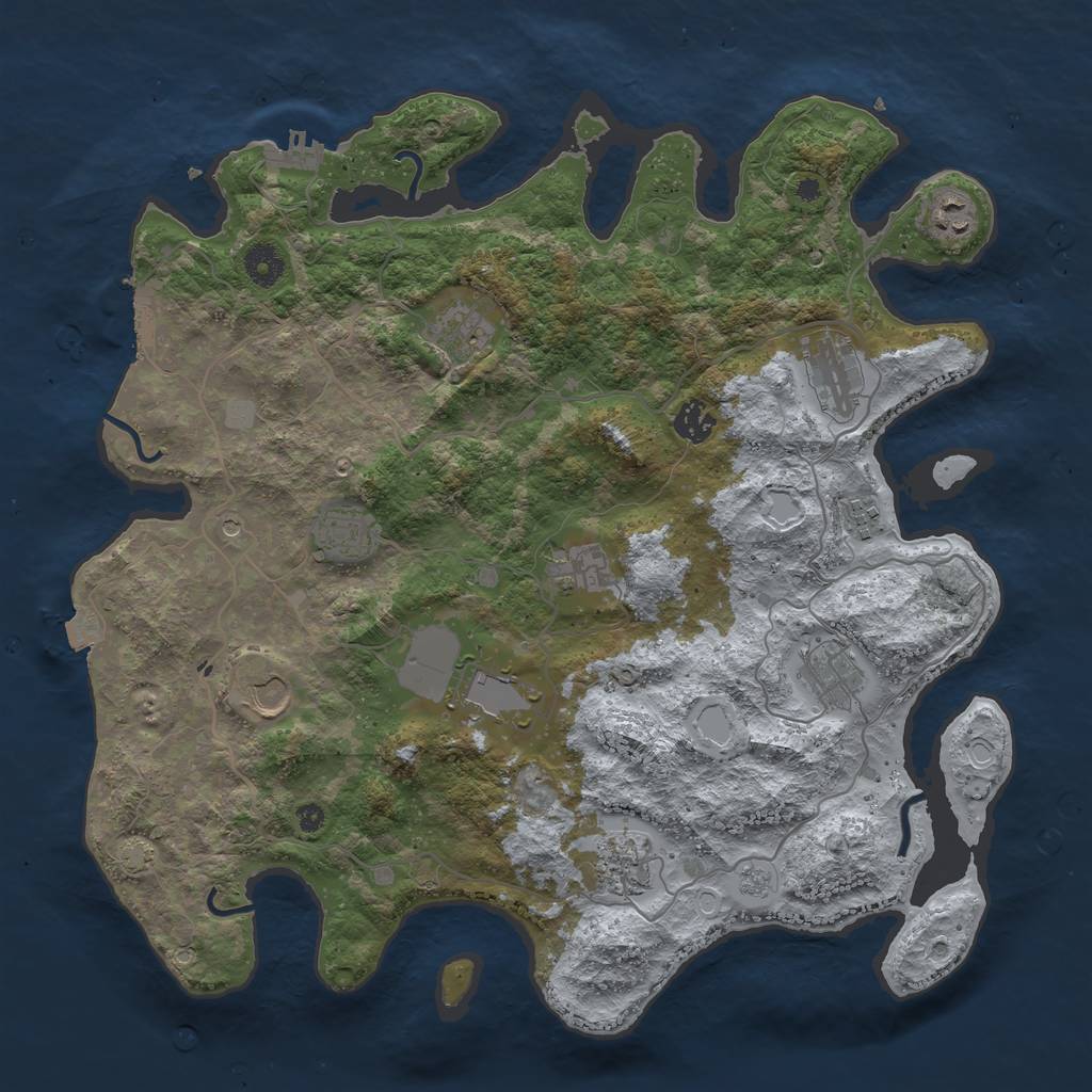 Rust Map: Procedural Map, Size: 4000, Seed: 1113712373, 19 Monuments