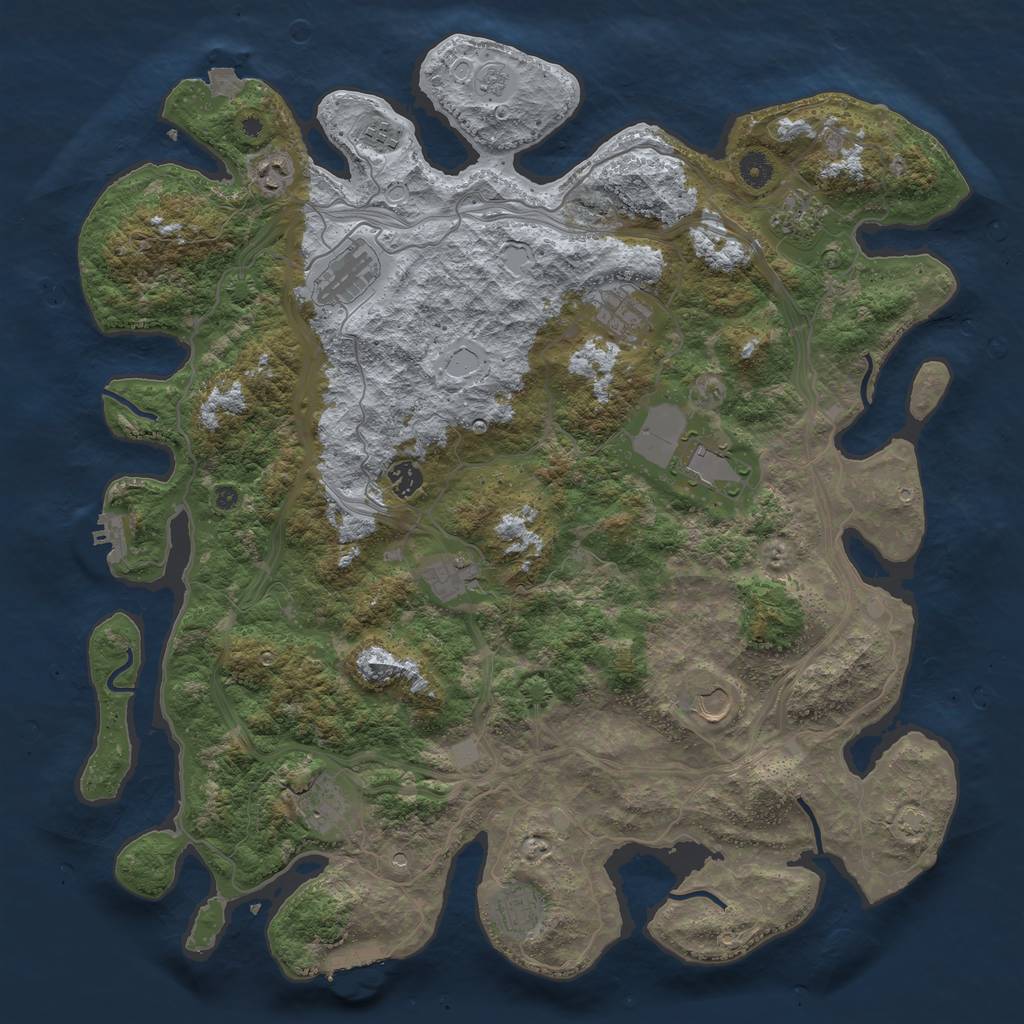 Rust Map: Procedural Map, Size: 4500, Seed: 225515024, 19 Monuments