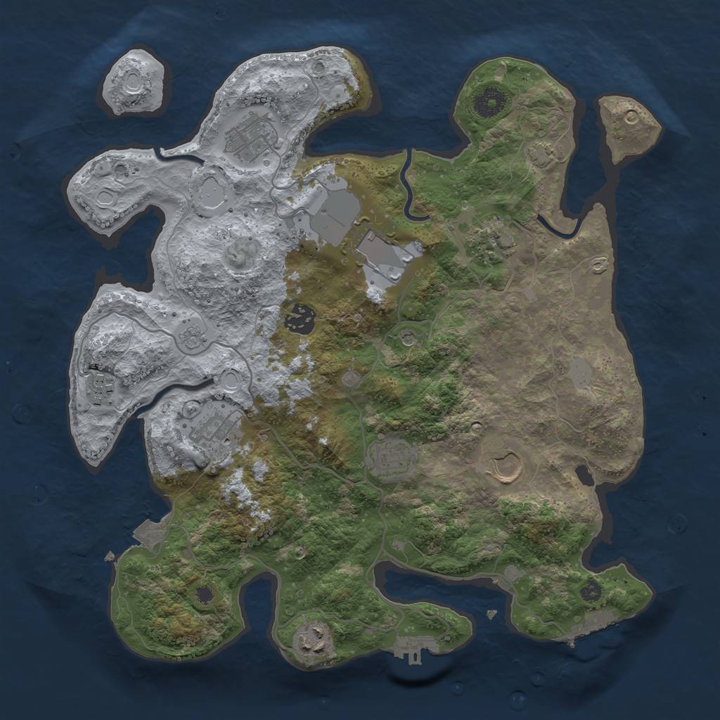 Rust Map: Procedural Map, Size: 3500, Seed: 89778956, 17 Monuments