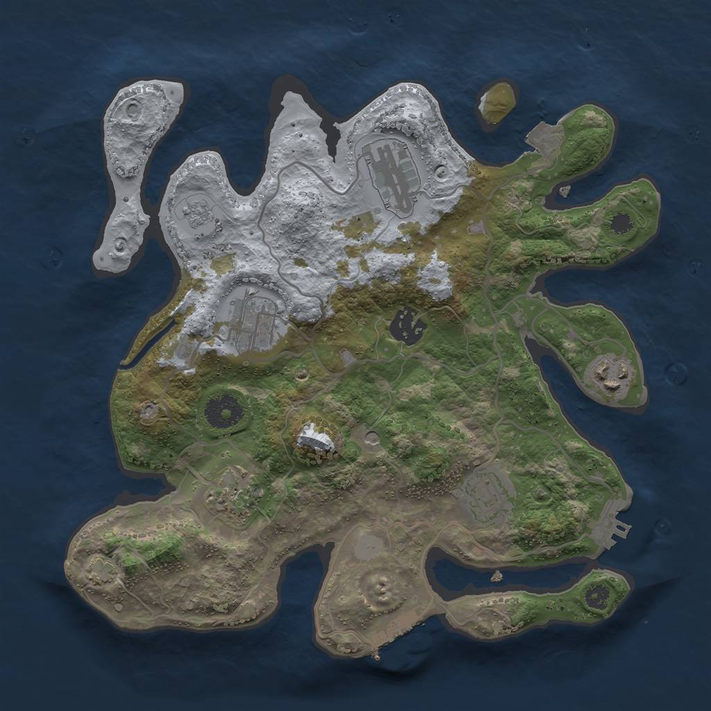 Rust Map: Procedural Map, Size: 3000, Seed: 67215, 14 Monuments