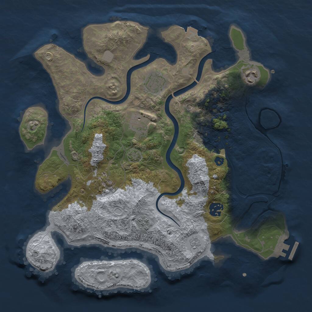 Rust Map: Procedural Map, Size: 3300, Seed: 1062495286, 11 Monuments