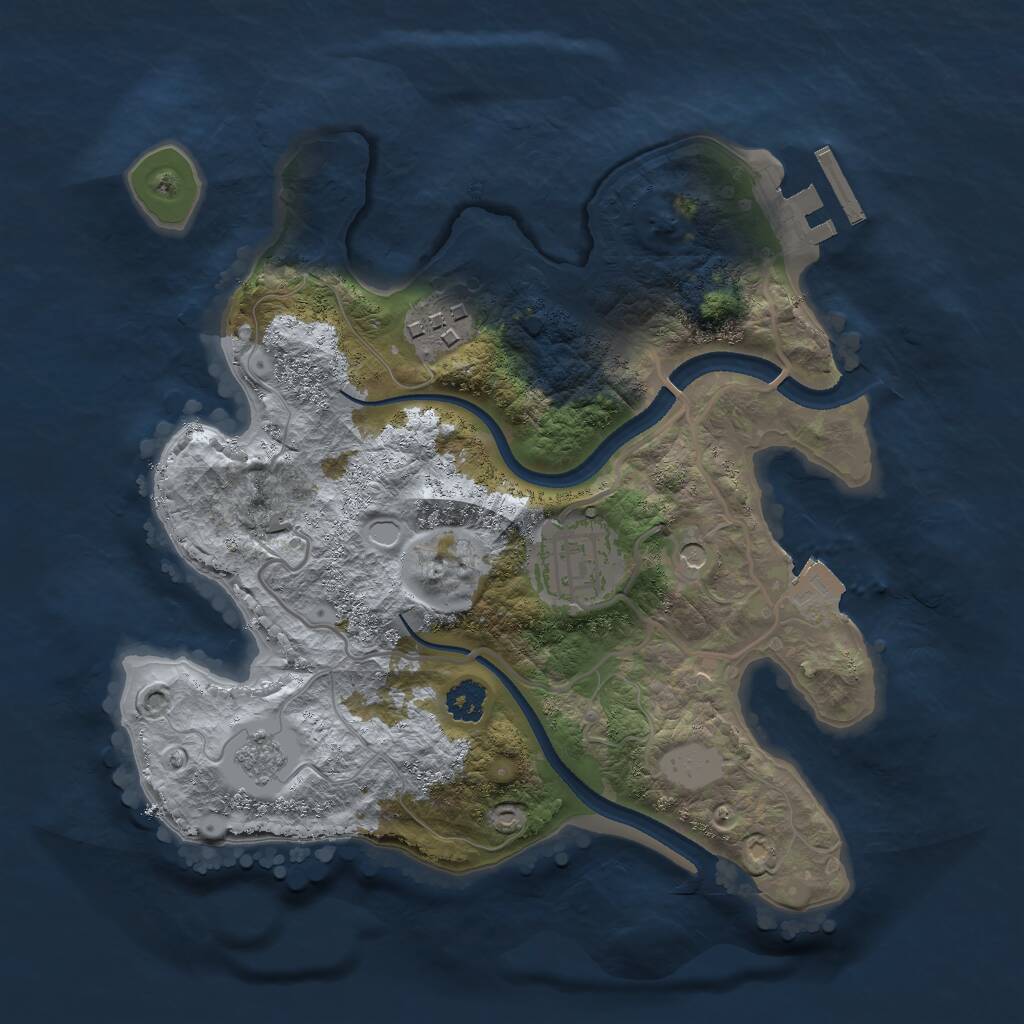 Rust Map: Procedural Map, Size: 2500, Seed: 962877350, 6 Monuments