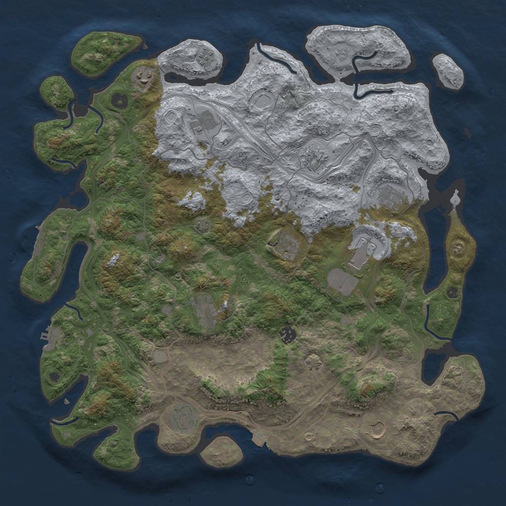 Rust Map: Procedural Map, Size: 4500, Seed: 1982219867, 19 Monuments