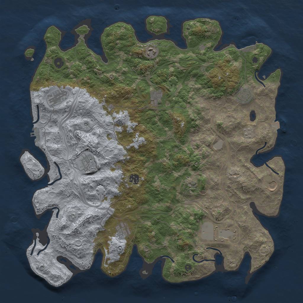 Rust Map: Procedural Map, Size: 4499, Seed: 272677723, 19 Monuments