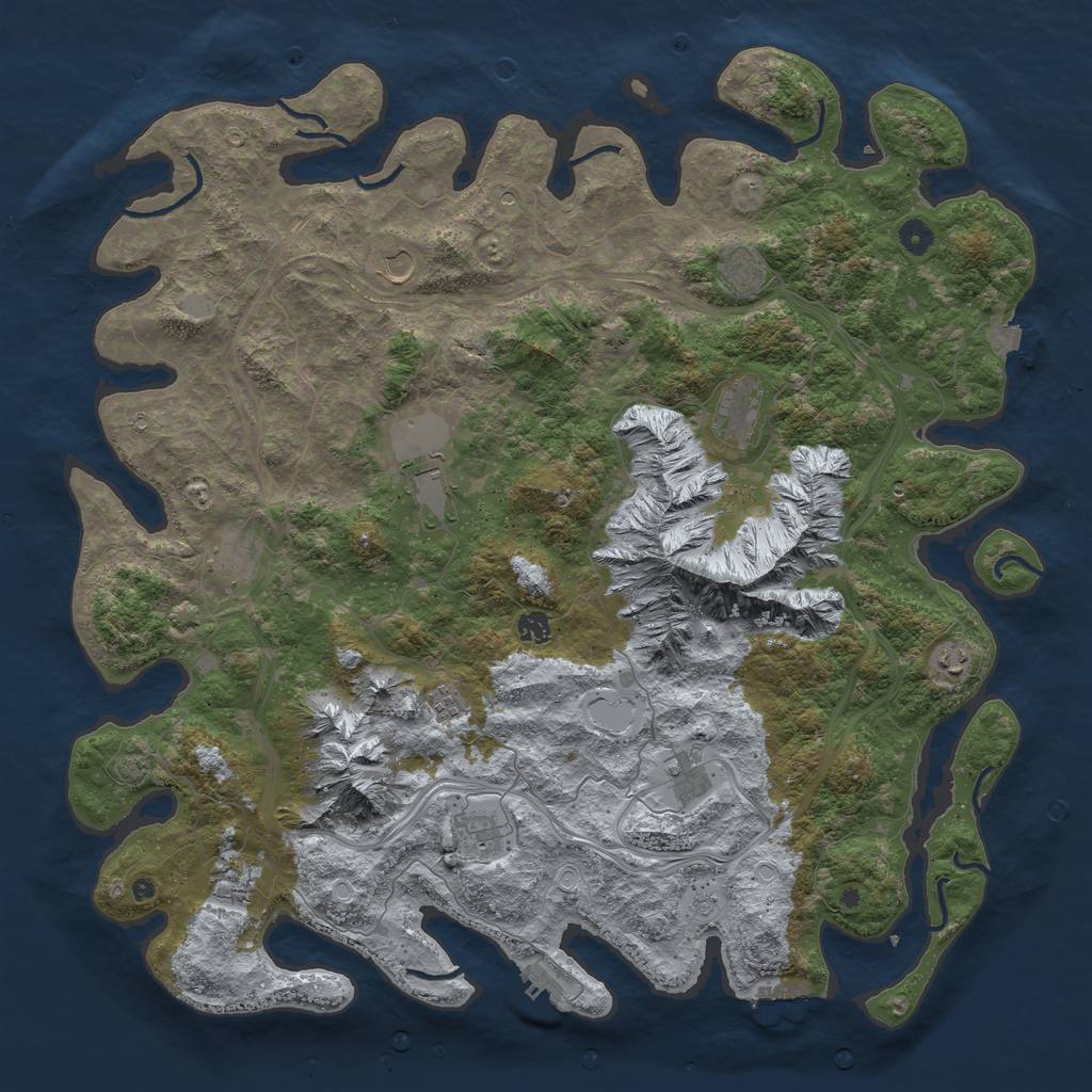 Rust Map: Procedural Map, Size: 5000, Seed: 342546357, 19 Monuments