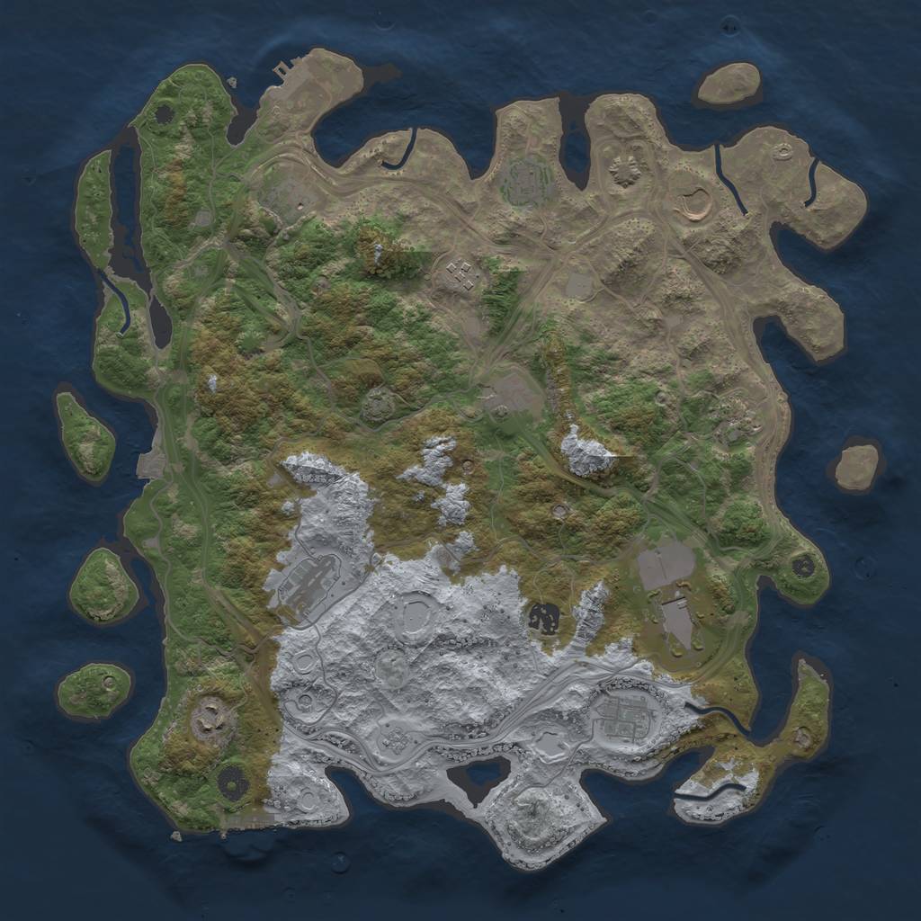 Rust Map: Procedural Map, Size: 4250, Seed: 1657900052, 19 Monuments