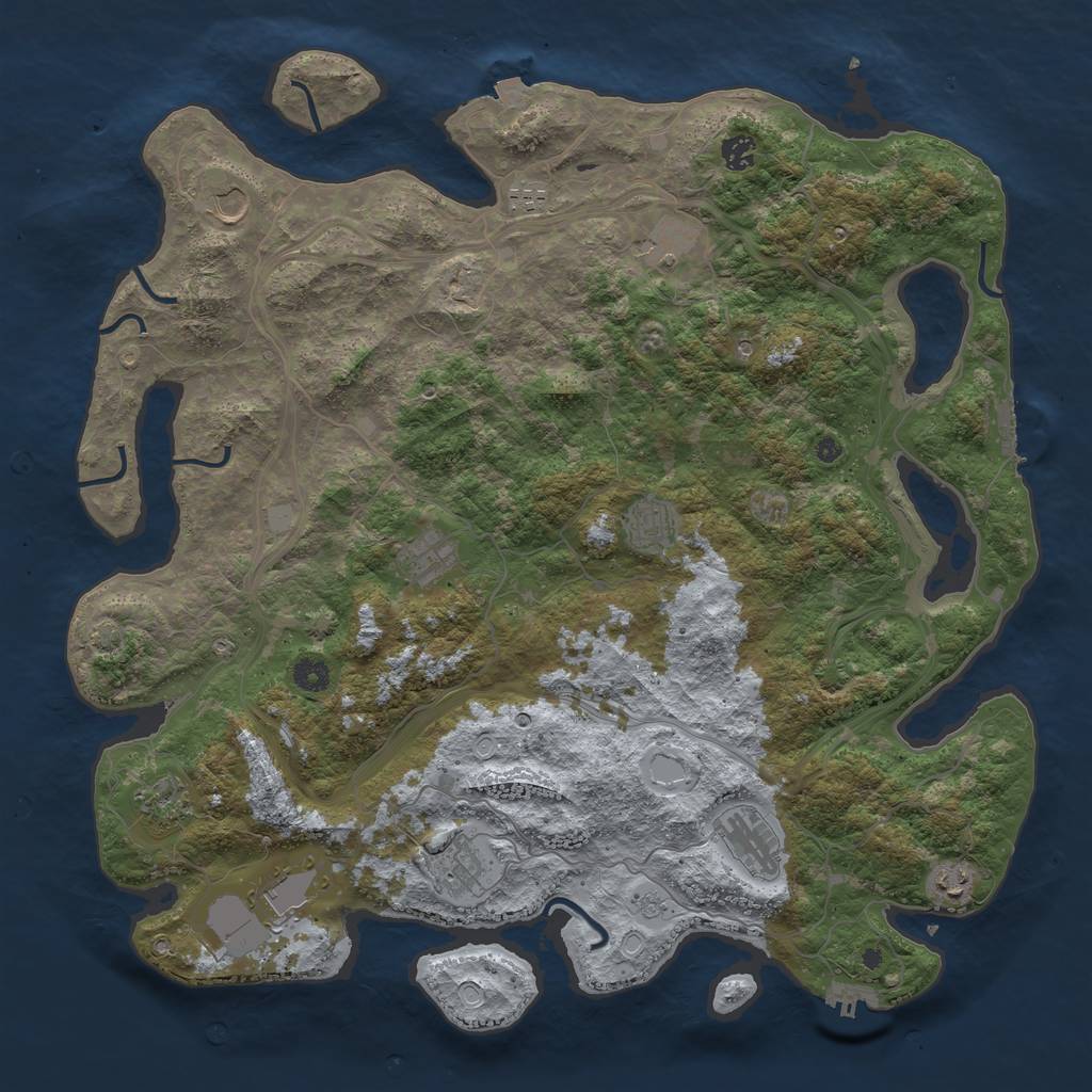 Rust Map: Procedural Map, Size: 4550, Seed: 97755291, 19 Monuments