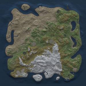 Thumbnail Rust Map: Procedural Map, Size: 4550, Seed: 97755291, 19 Monuments