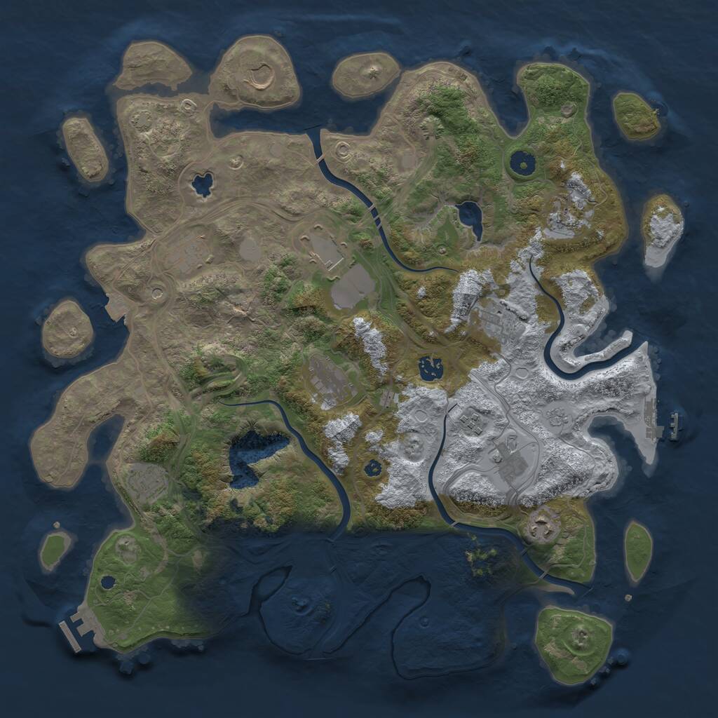 Rust Map: Procedural Map, Size: 4250, Seed: 891591648, 17 Monuments