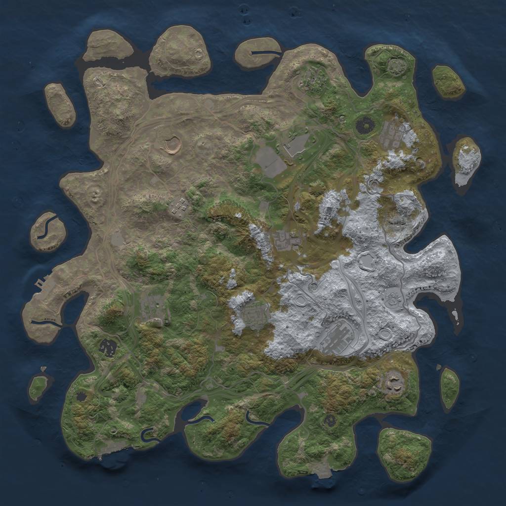 Rust Map: Procedural Map, Size: 4250, Seed: 891591648, 19 Monuments