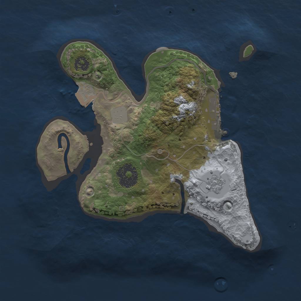 Rust Map: Procedural Map, Size: 2000, Seed: 1790164495, 5 Monuments