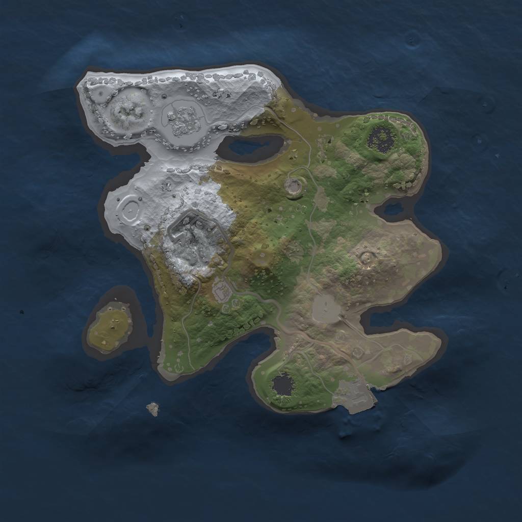 Rust Map: Procedural Map, Size: 2000, Seed: 855067241, 4 Monuments