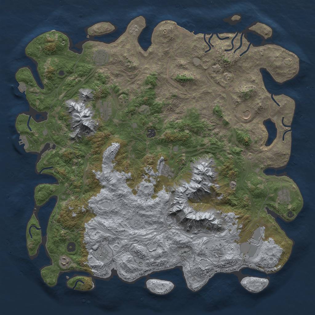 Rust Map: Procedural Map, Size: 5000, Seed: 1793092146, 19 Monuments