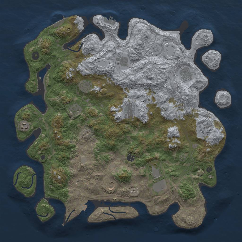 Rust Map: Procedural Map, Size: 4500, Seed: 160355368, 19 Monuments