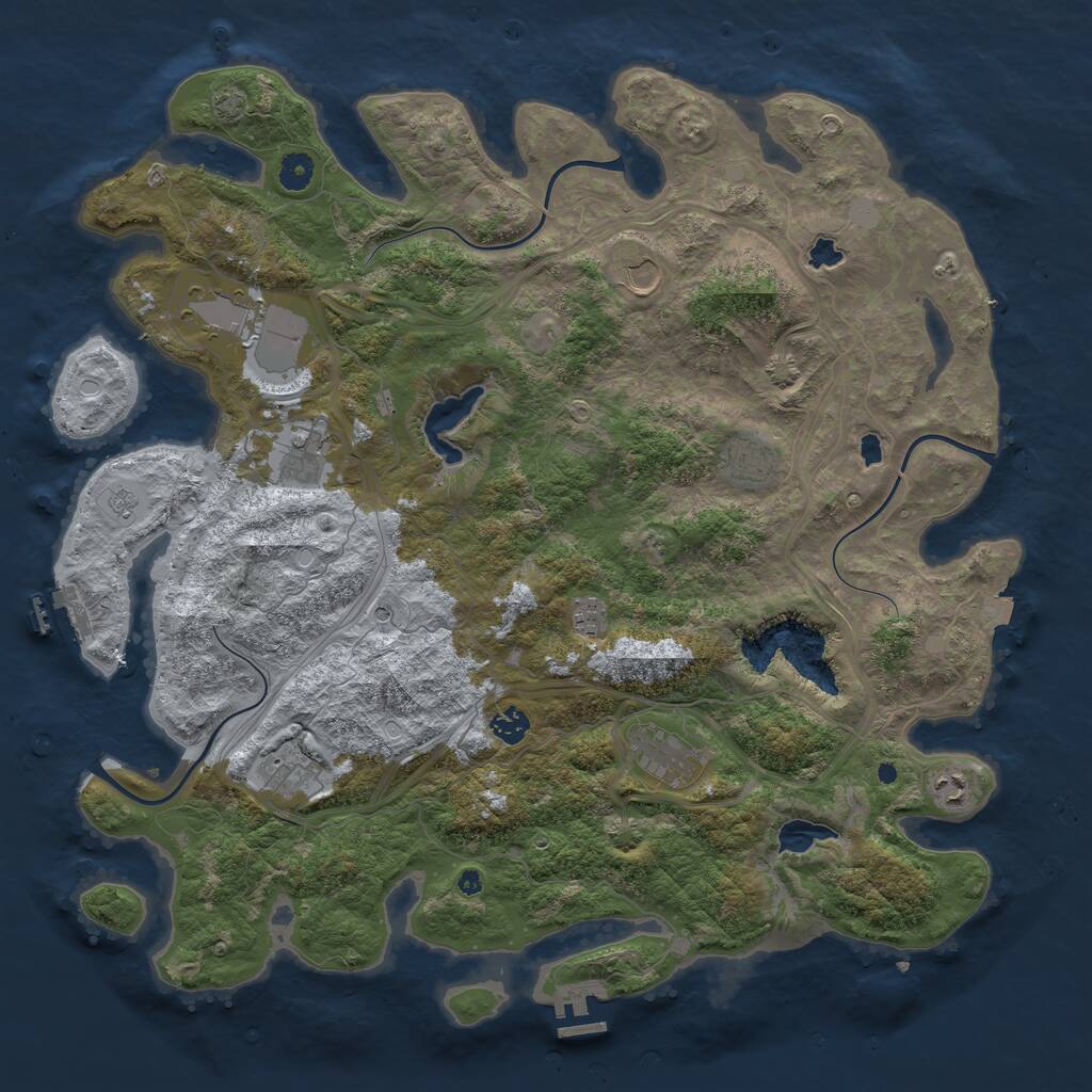Rust Map: Procedural Map, Size: 4500, Seed: 3332666, 15 Monuments
