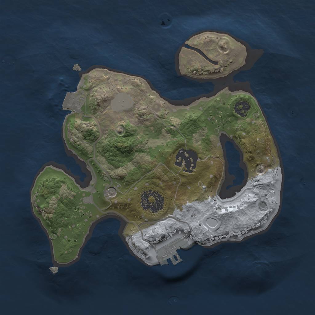 Rust Map: Procedural Map, Size: 2000, Seed: 412997044, 6 Monuments