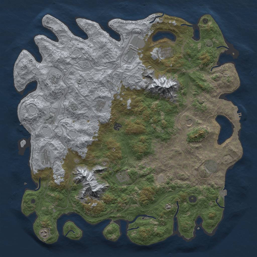 Rust Map: Procedural Map, Size: 5000, Seed: 1783224652, 19 Monuments
