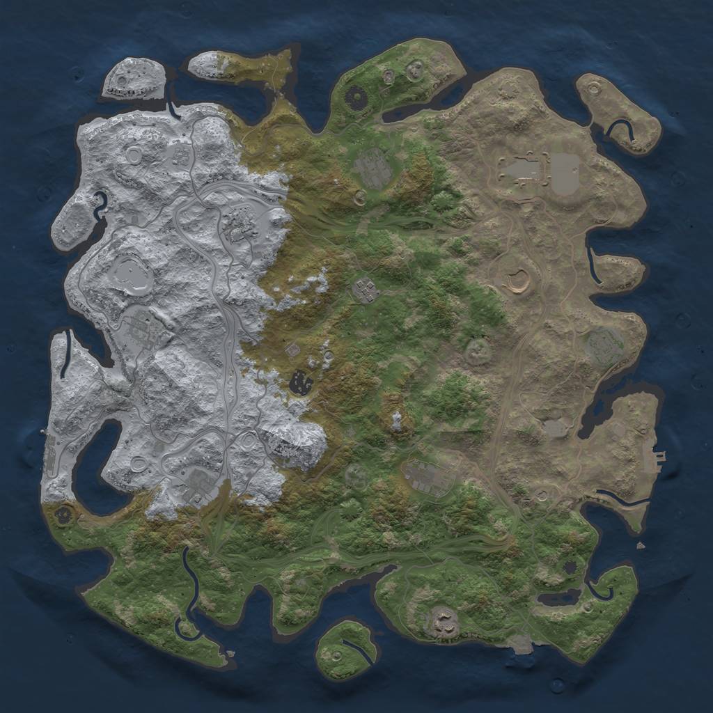 Rust Map: Procedural Map, Size: 4500, Seed: 1138317312, 19 Monuments