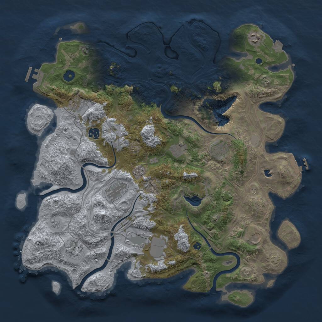Rust Map: Procedural Map, Size: 4255, Seed: 193654689, 16 Monuments