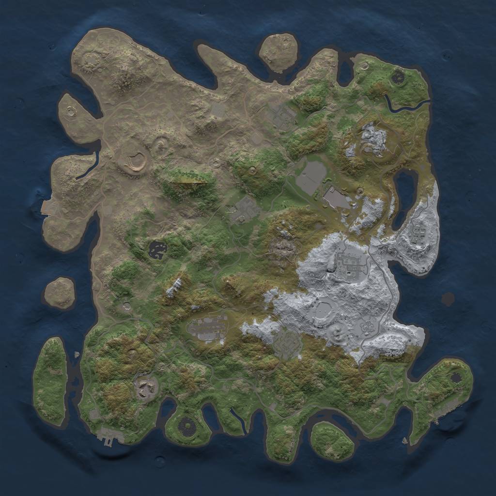 Rust Map: Procedural Map, Size: 4005, Seed: 193654789, 19 Monuments