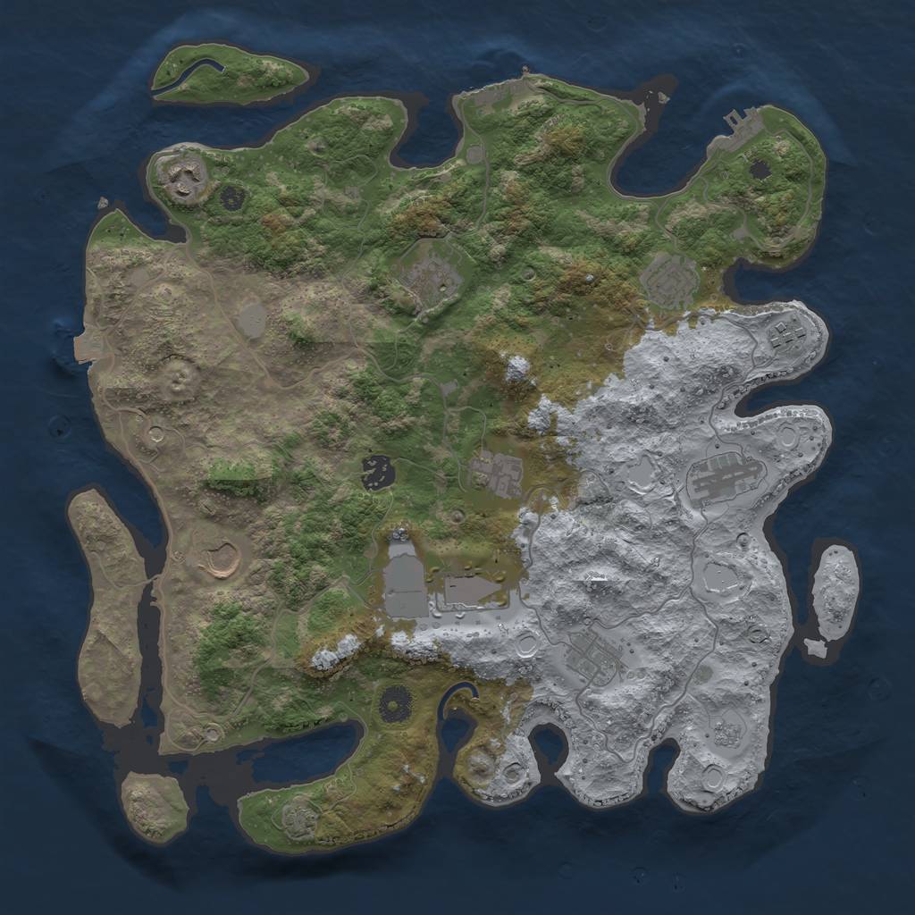 Rust Map: Procedural Map, Size: 3850, Seed: 10, 18 Monuments