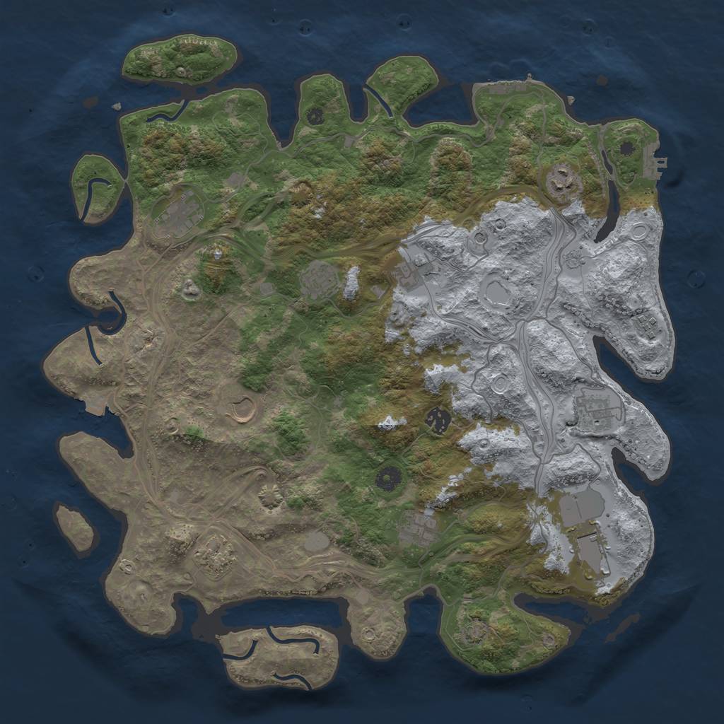 Rust Map: Procedural Map, Size: 4250, Seed: 435223460, 19 Monuments