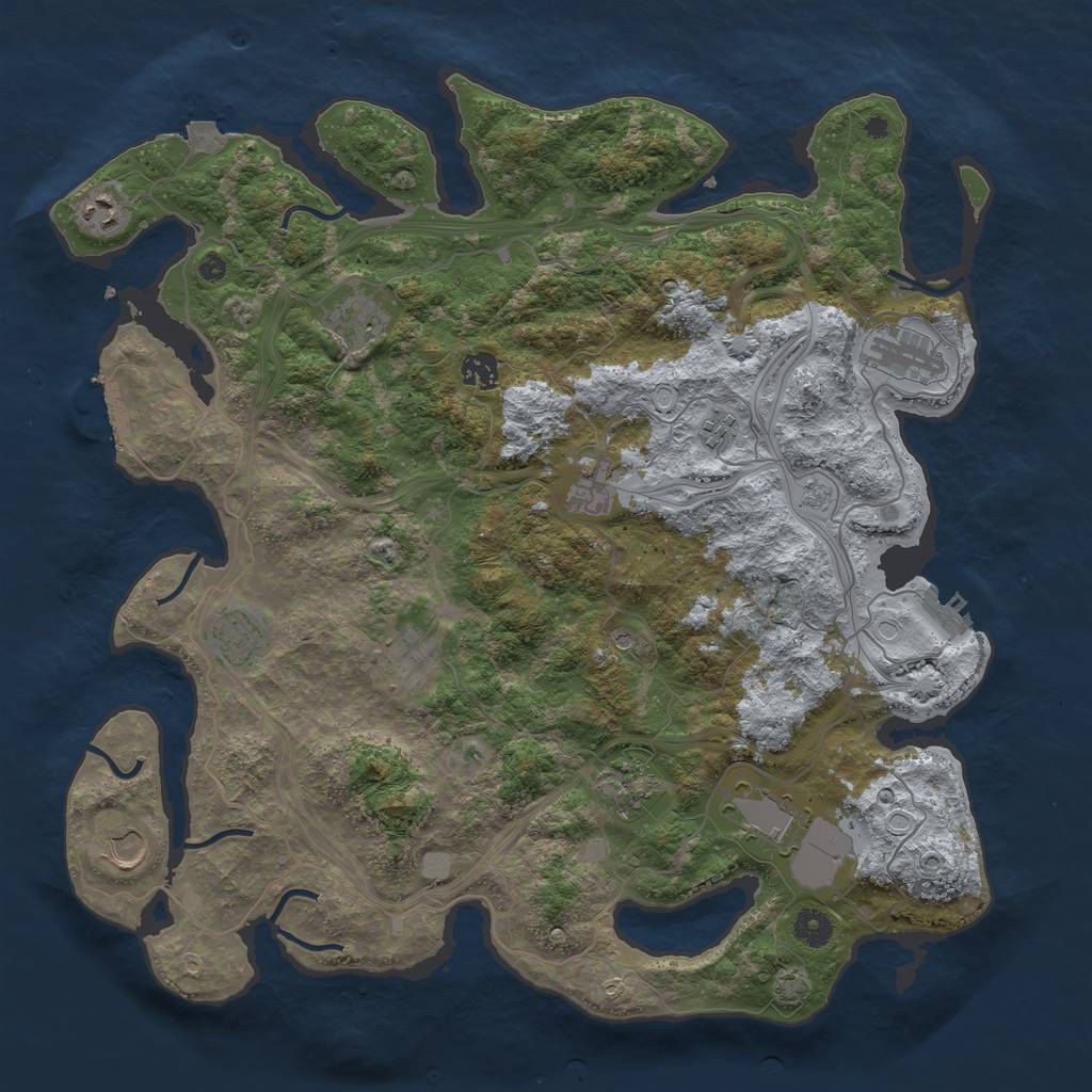 Rust Map: Procedural Map, Size: 4255, Seed: 143654789, 19 Monuments