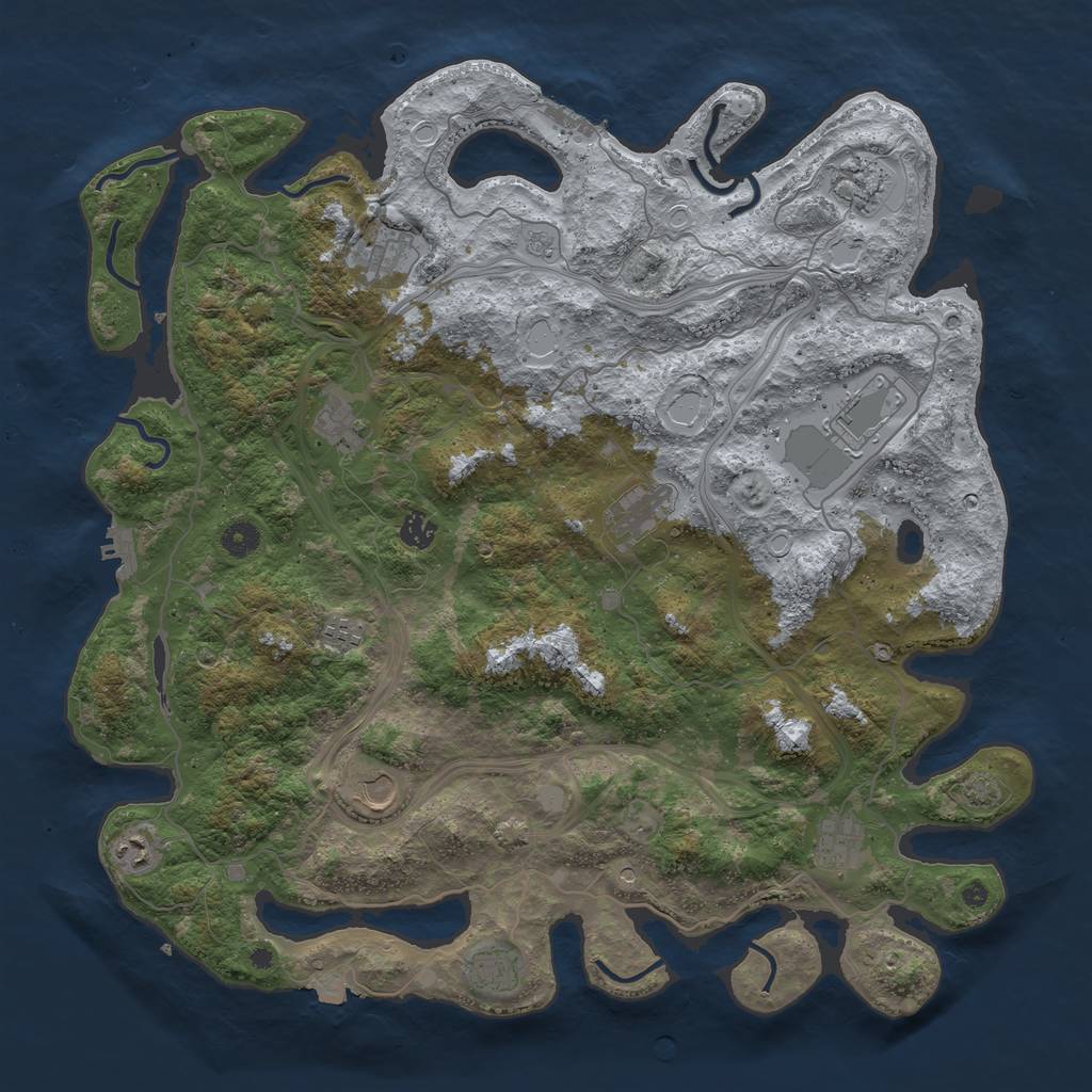 Rust Map: Procedural Map, Size: 4500, Seed: 135785640, 19 Monuments