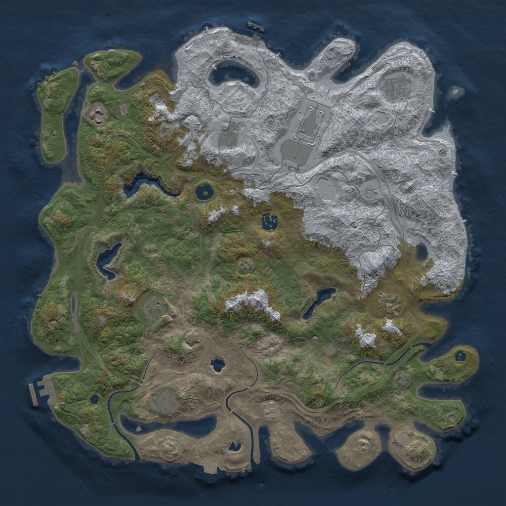 Rust Map: Procedural Map, Size: 4500, Seed: 135785640, 15 Monuments